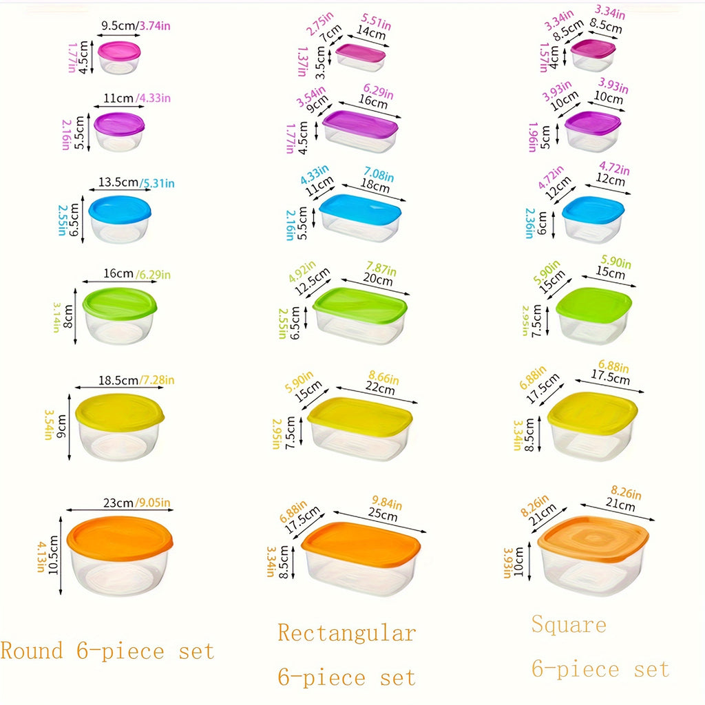 Fresh-keeping Box 4/5/6pcs Set with Lid Food Storage Container