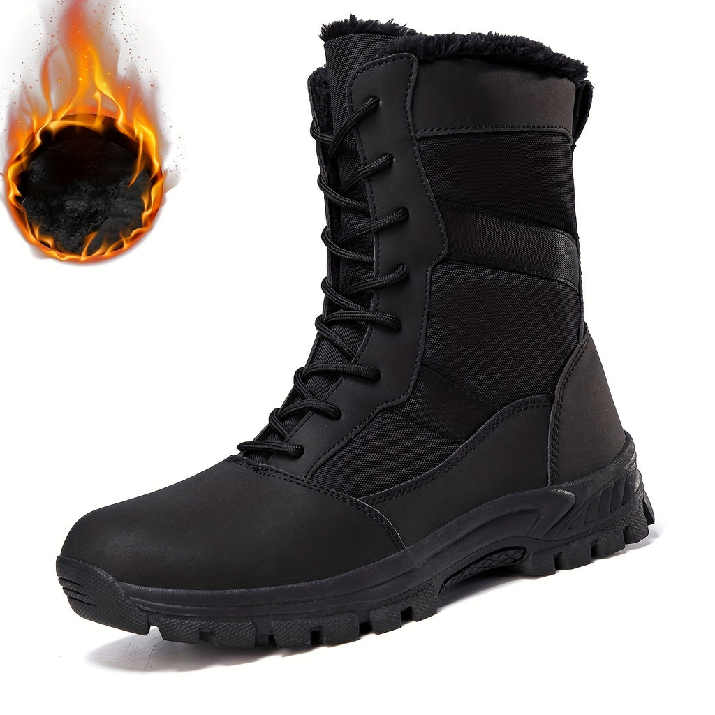Men's Tactical Boots - Non-slip High-top Lace-up Fleece Warm Boots