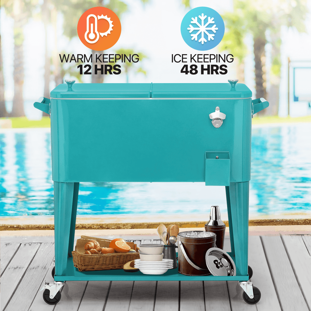 MADOG 80 Quart Rolling Ice Chest Cart
