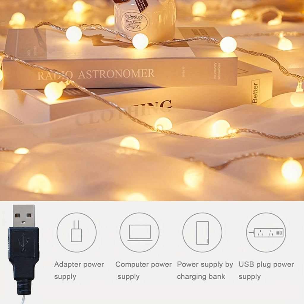 Globe String Light, 10/20/30/40/80 Led Fairy Light