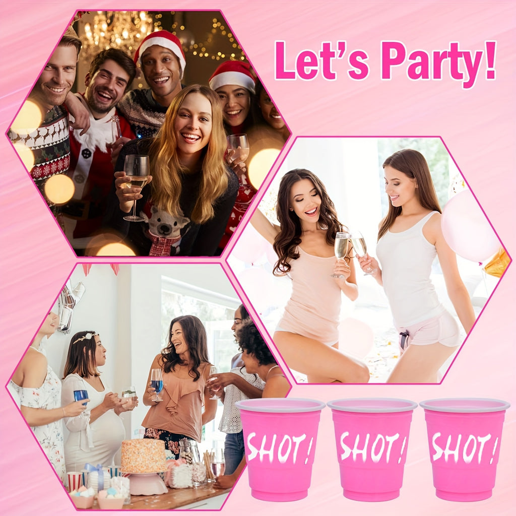 Hot Pink Party Cups, 10/40/60pcs | 2oz, Single Serving