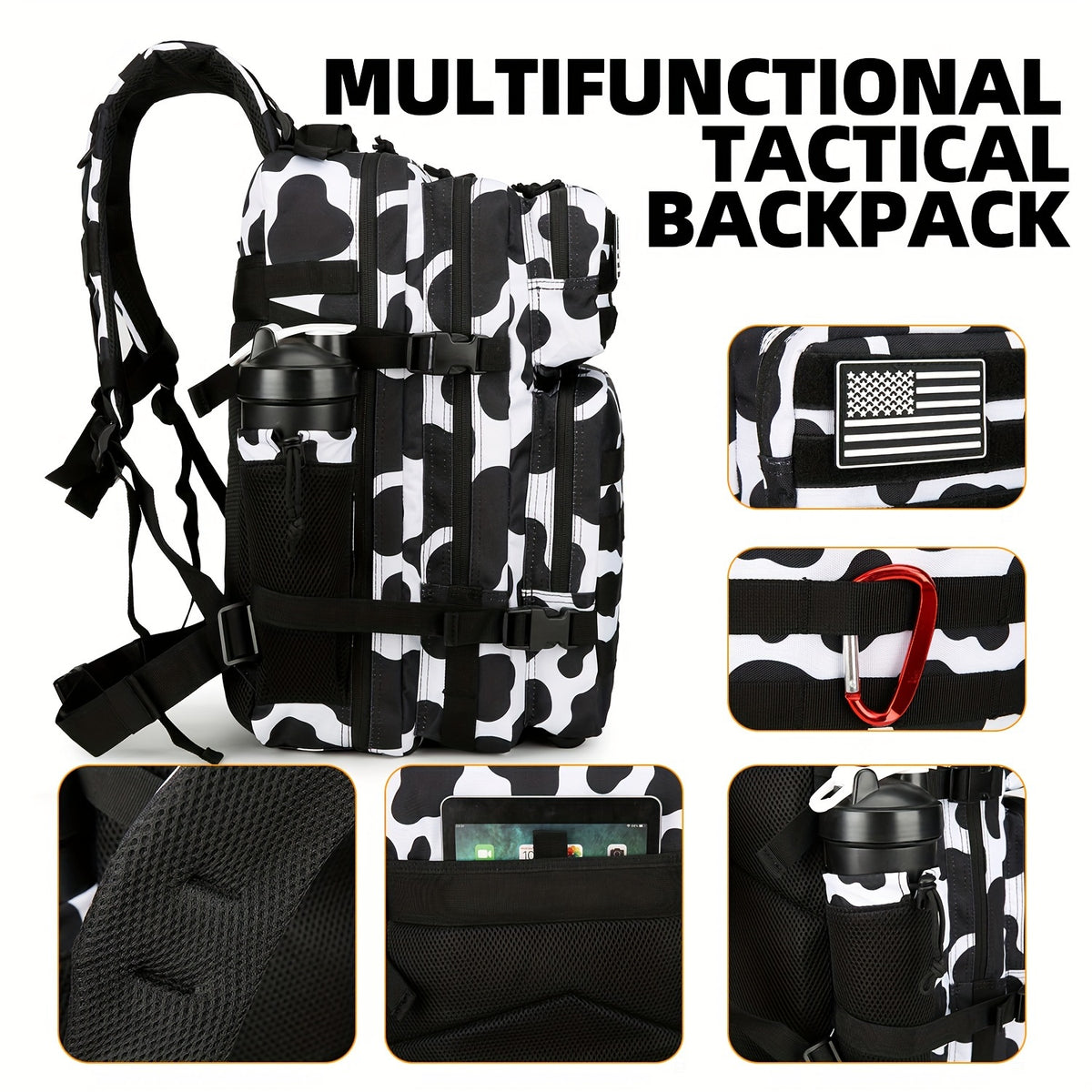 25L Large Capacity Rucksack Backpack - Water-Resistant