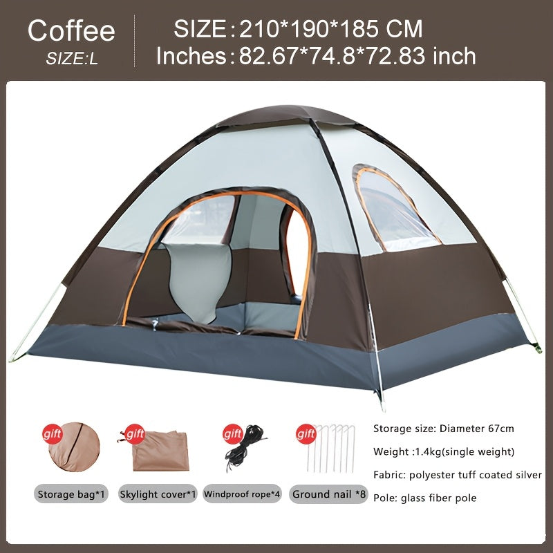 Fully Automatic Luxury Large Family Tent with Two Doors, Two Windows, One Skylight