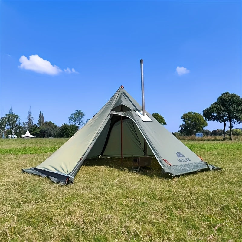 Ultimate Camping Pyramid Tent - Insulated for Cozy Nights, Fire-resistant