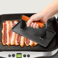 Cast Iron Grill Press With Wooden Handle