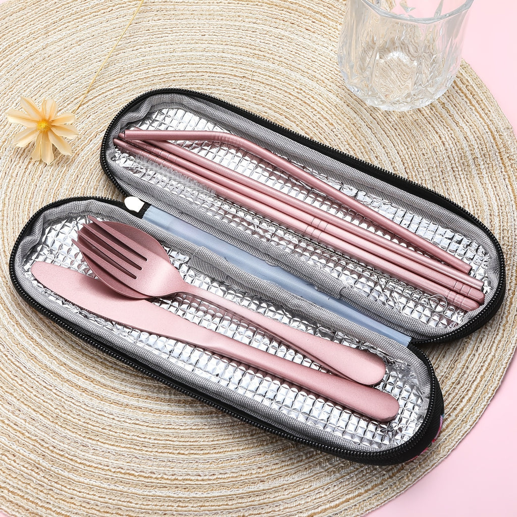 Travel Utensils, Reusable Silverware Set to Go Portable
