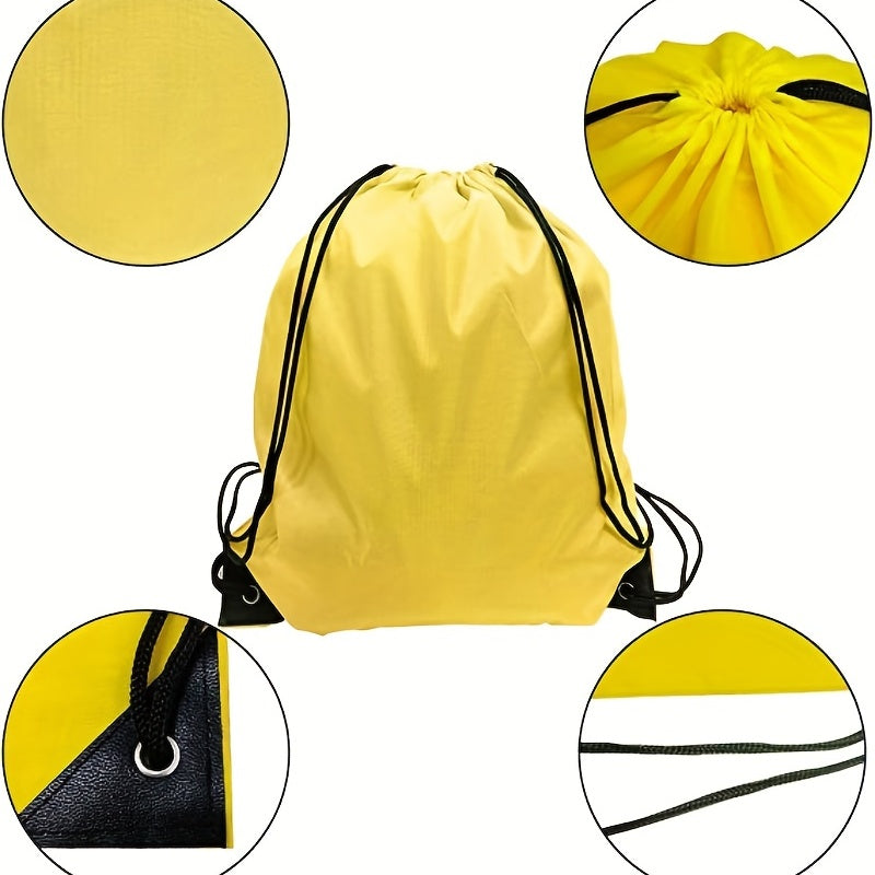 Vibrant Nylon Drawstring Backpack  16"- Lightweight & Durable