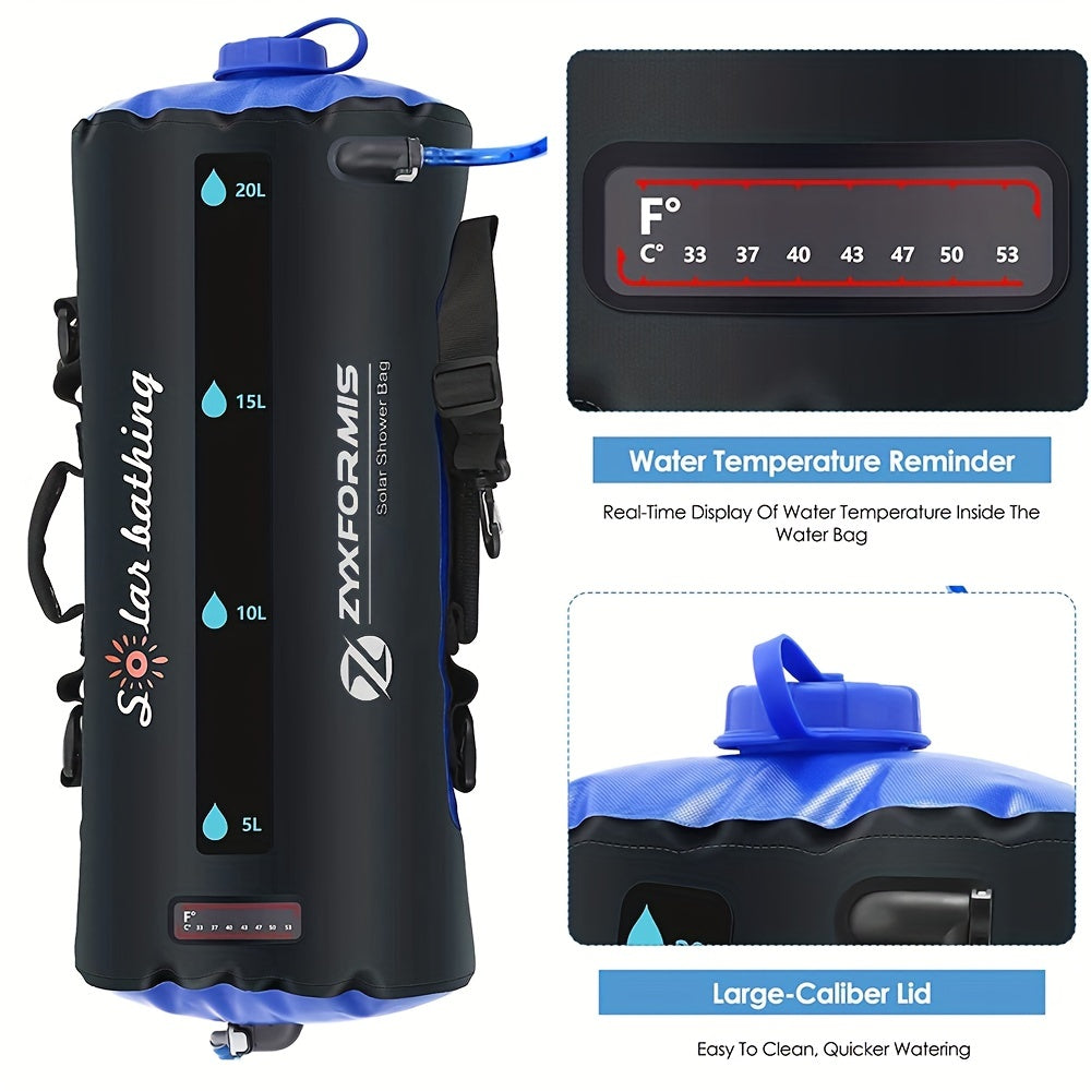 12/20L TPU Portable Camping Shower Bag-Easy Fill with Foot Pump