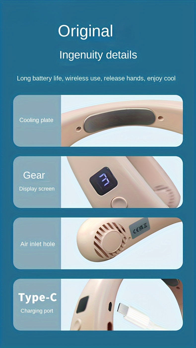 Ultra-Portable Mini Hanging Neck Fan - Whisper-Quiet