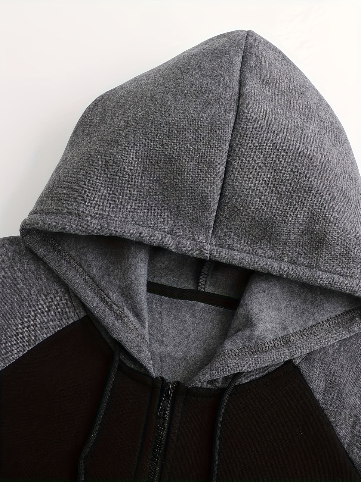 Double Layer Drawstring Hooded Jacket