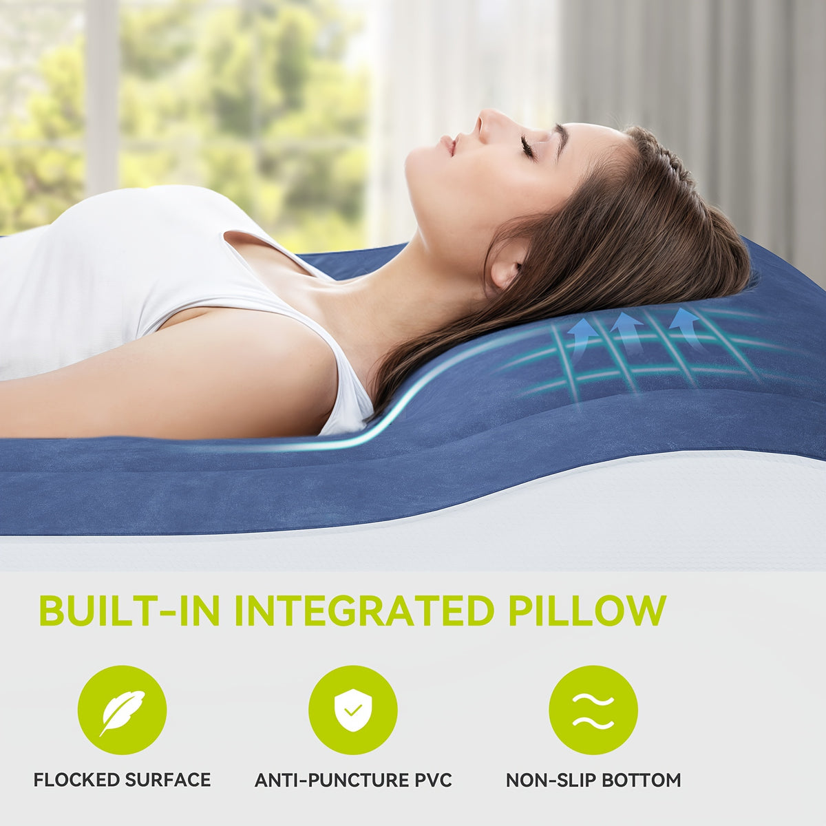 Yarsca Twin Air Mattress with Integrated Pillow