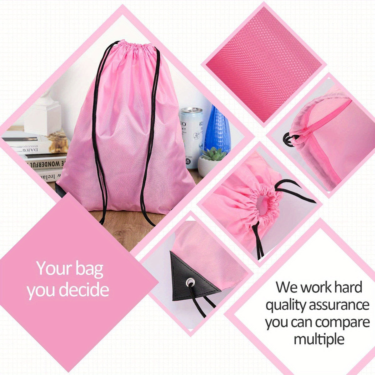 Vibrant Nylon Drawstring Backpack  16"- Lightweight & Durable
