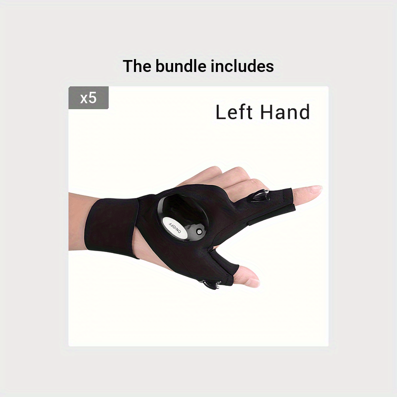 1/2pcs LED Flashlight Gloves - Hands-Free Lights for Camping