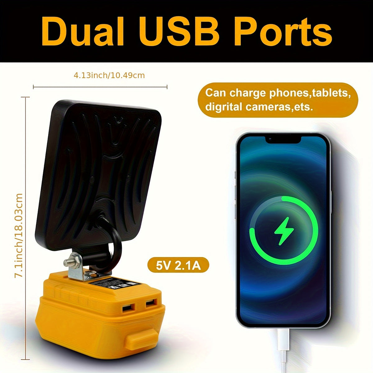 LED Work Light For DeWALT 20V MAX Battery, 90W 5400LM/60W 4500LM/48W 3800LM