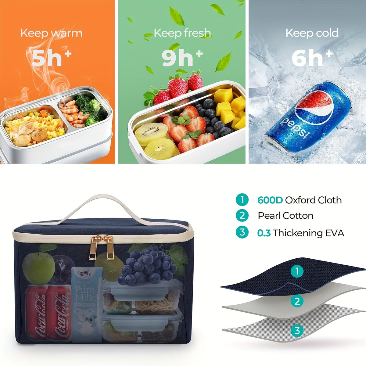 Lunch Backpack, Stylish Nurse, Teacher Work Bag With Insulated Cooler Lunch Box