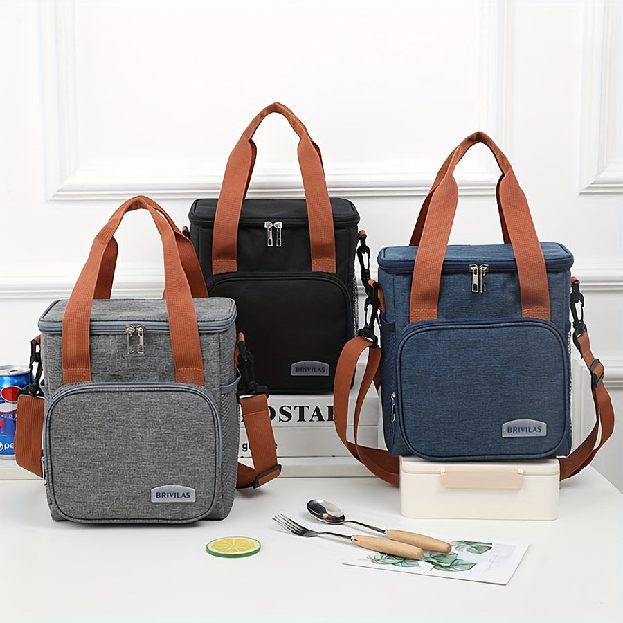 Extra-Large Oxford Cloth Multi-Layer Insulated Rectangle Satchel Bag - Water-Resistant