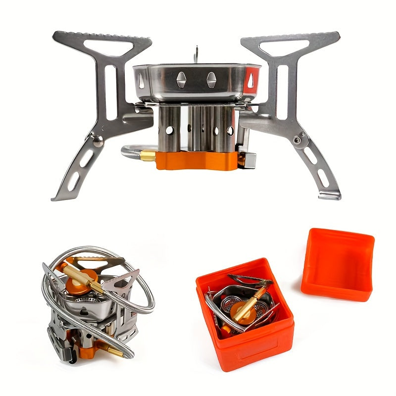 3500W/6800W Portable Folding Gas Stove With Fuel Tank, Electric Ignition, Carry Case