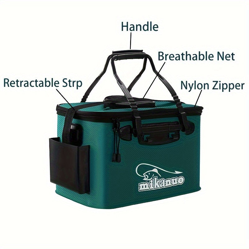 Quick-Collapse Live Fish Bucket & Tackle Storage