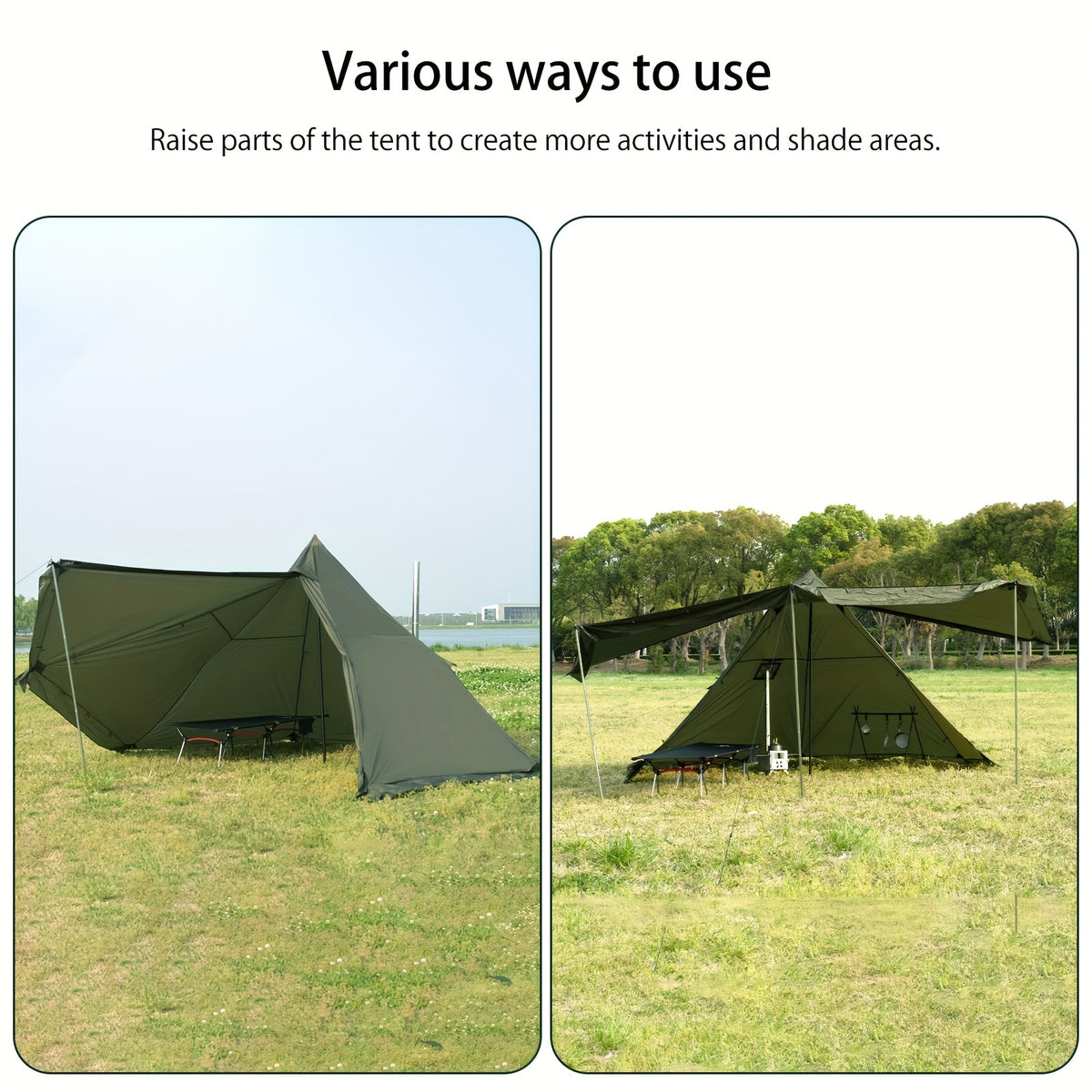 Waldmate 4-Season Hot Tent with Stove Jack & Snow Skirt, 6.89ft Standing Room