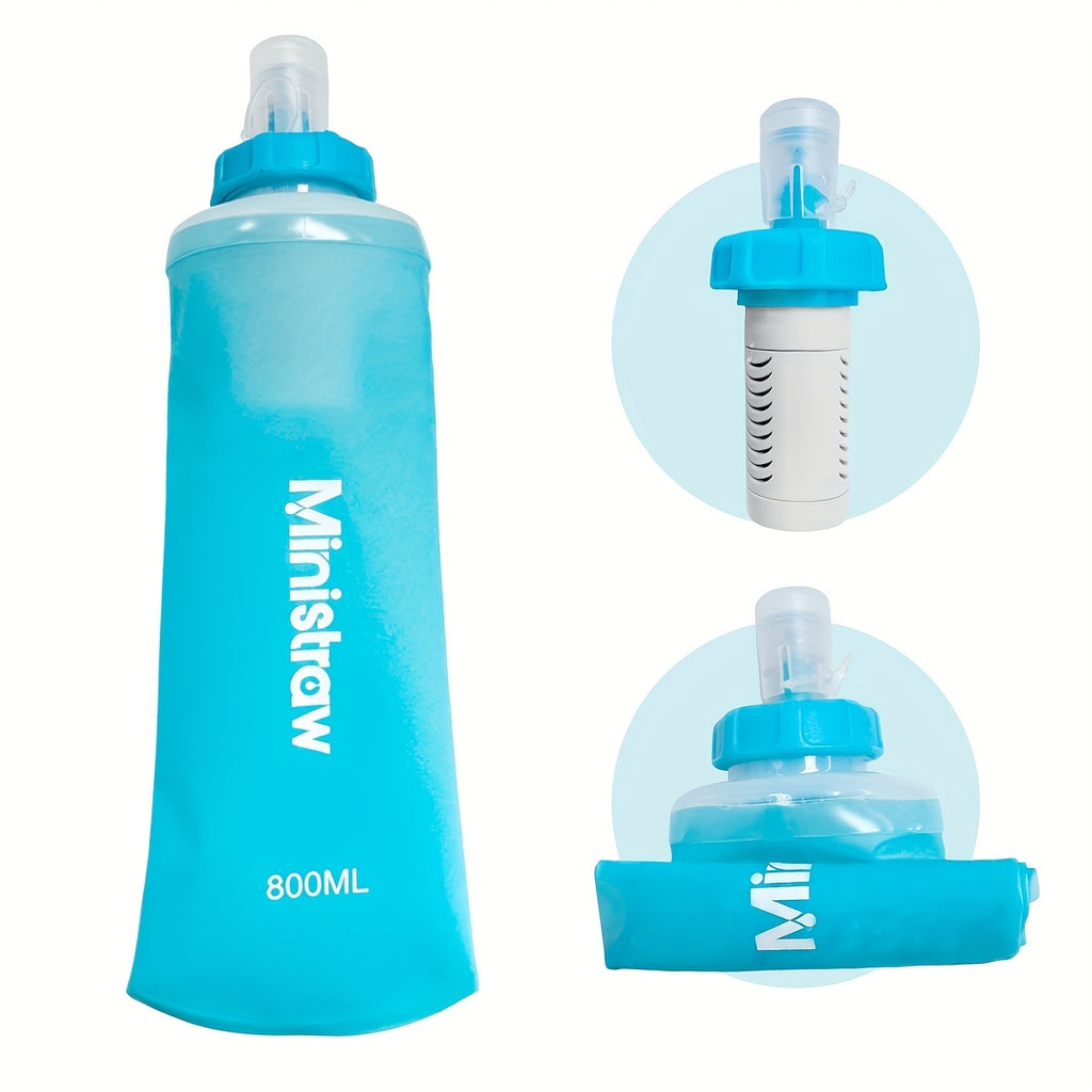 Collapsible Water Bottle with Filter Replaceable 27 oz