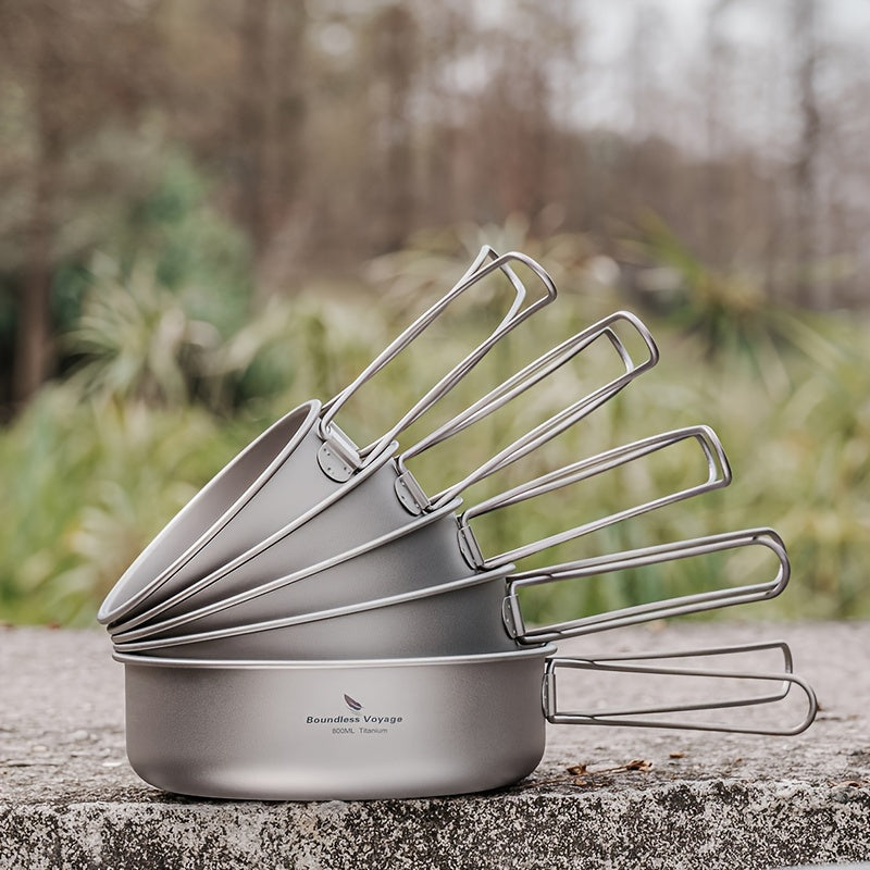 5pcs/set, Titanium Bowl And Pot Set, Foldable