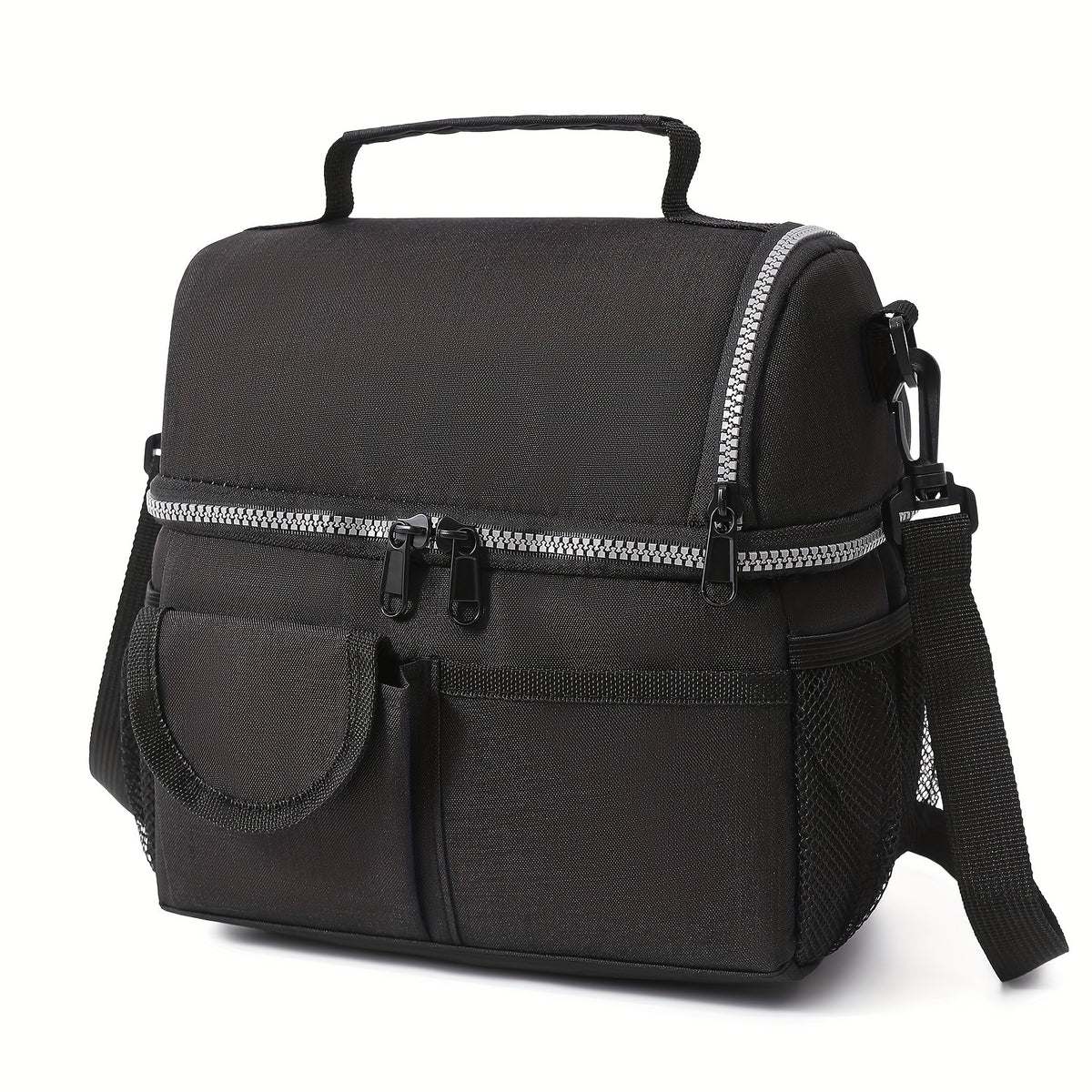 Premium Oxford Cloth Rectangle Lunch Bag - Insulated, Leakproof, Double Compartment
