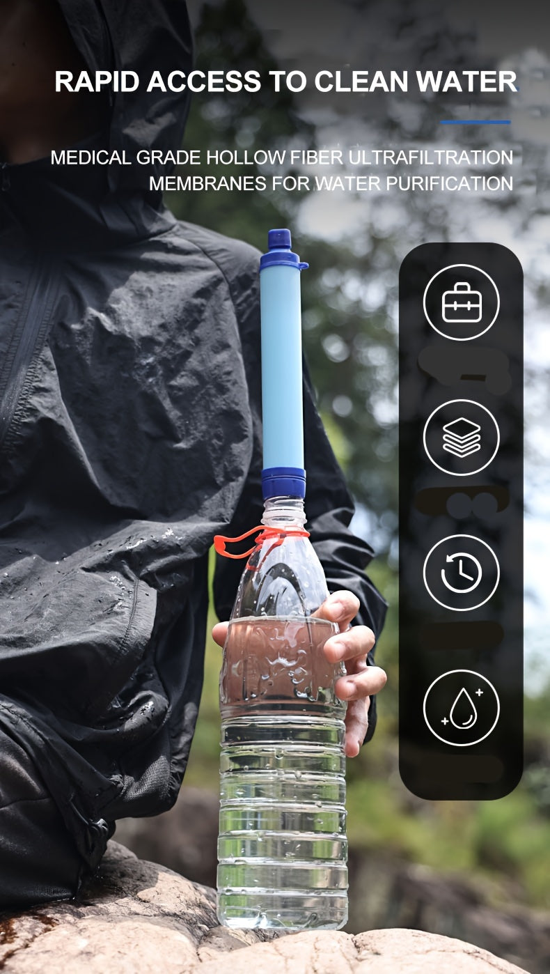 1pc Portable Outdoor Water Purifier Without/With Extend Straw