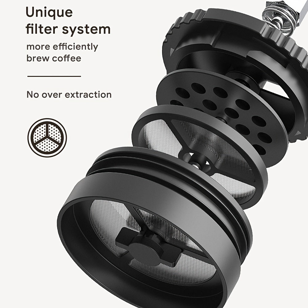 Portable French Press Coffee Maker 12oz Stainless Steel Travel French Coffee Maker with  Insulated Coffee Mug