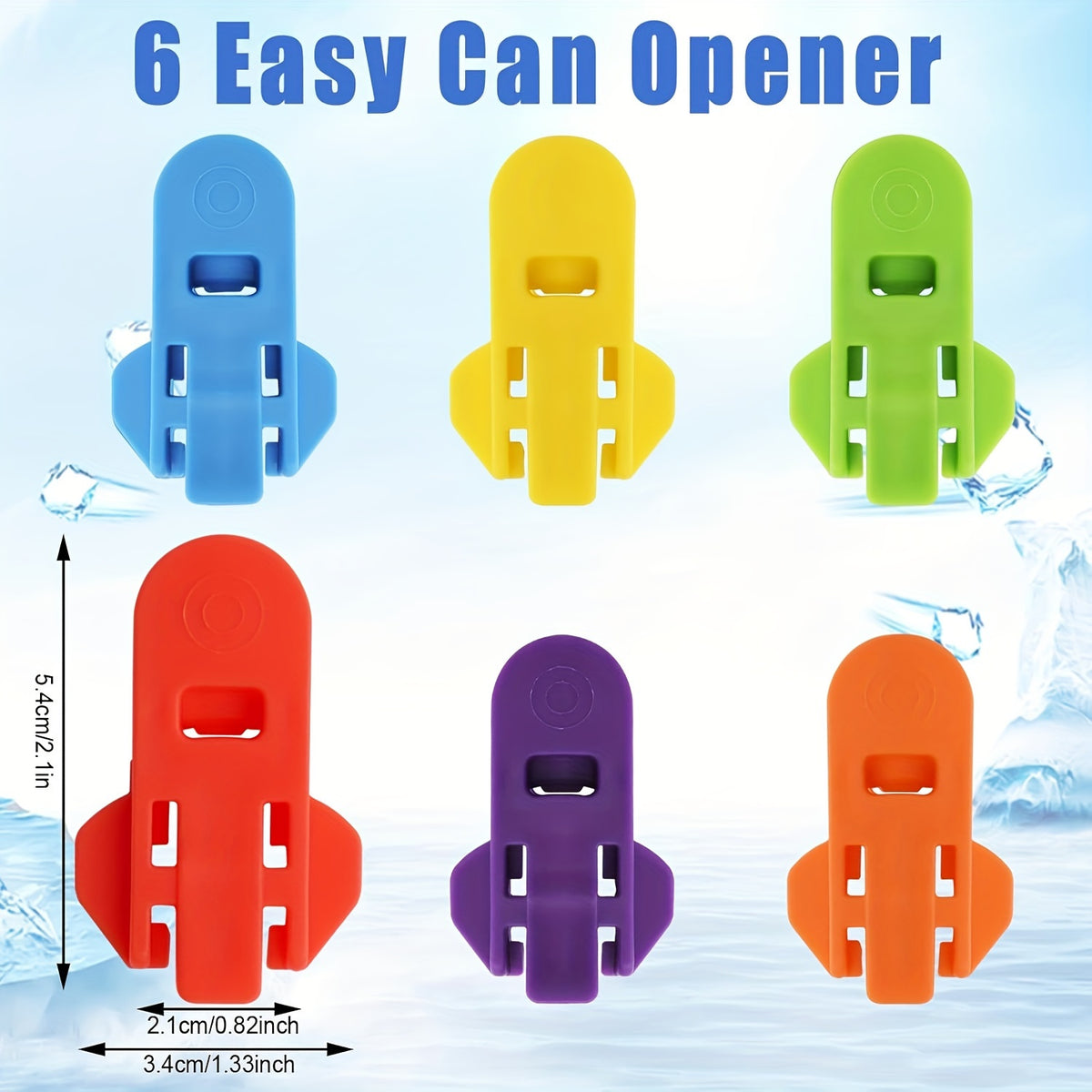 6PCS Tab-Style Plastic Can Opener - Effortless Pop Top Remover