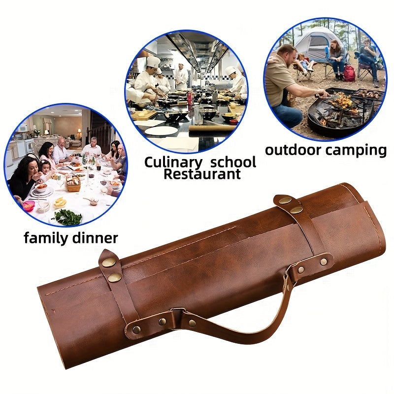 Genuine Leather Chef Knife Roll Up Bag