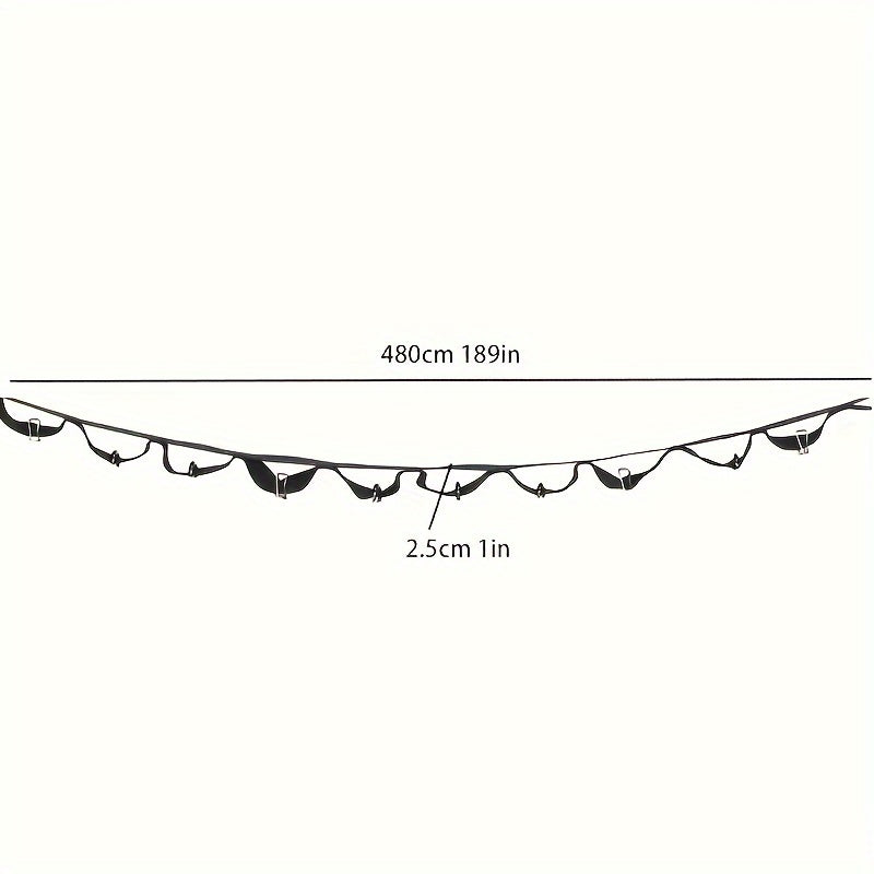 1 Set Canvas Storage Strap With 19pcs Buckles - Securely Holds Camping Gear