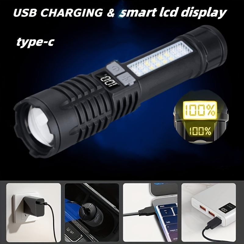 Ultra-Bright LED Flashlight with 5 Modes - USB Rechargeable