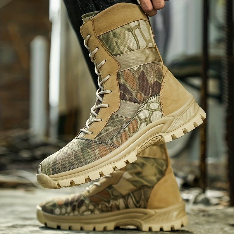 Men's Tactical Boots - Non-slip High-top Lace-up Fleece Warm Boots