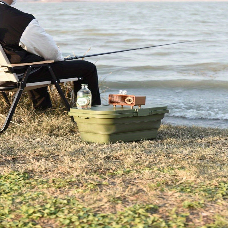 1pc, Heavy Duty Foldable Picnic Basket with Lid