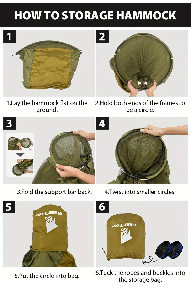 3-in-1 Outdoor Hammock | Double Sleep Rest Camping Hammock with Mosquito Net