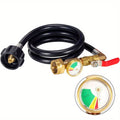 36" Propane Refill Adapter Hose with Pressure Gauge