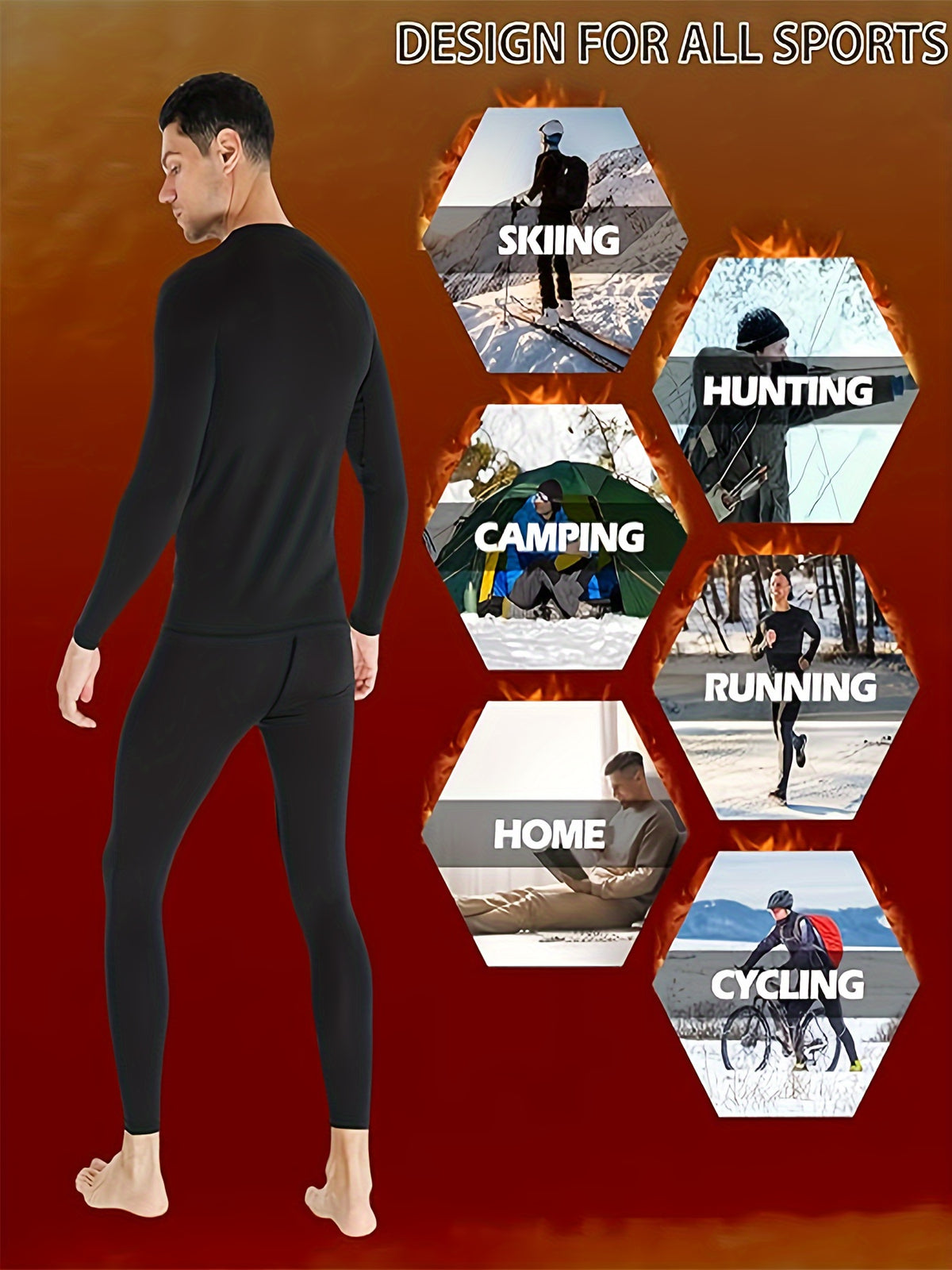 4 Set Mens Thermal Underwear