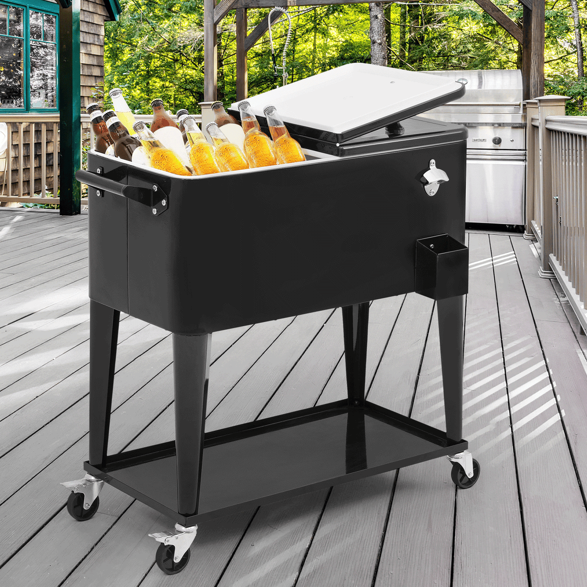 MADOG 80 Quart Rolling Ice Chest Cart