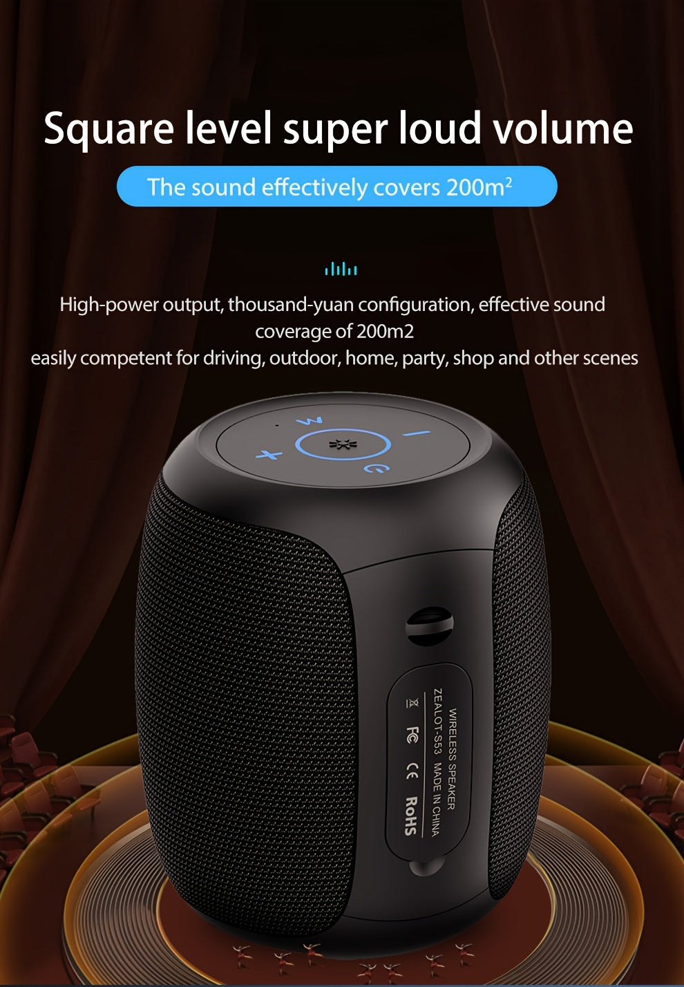 10W Wireless Speakers, Outdoor Portable