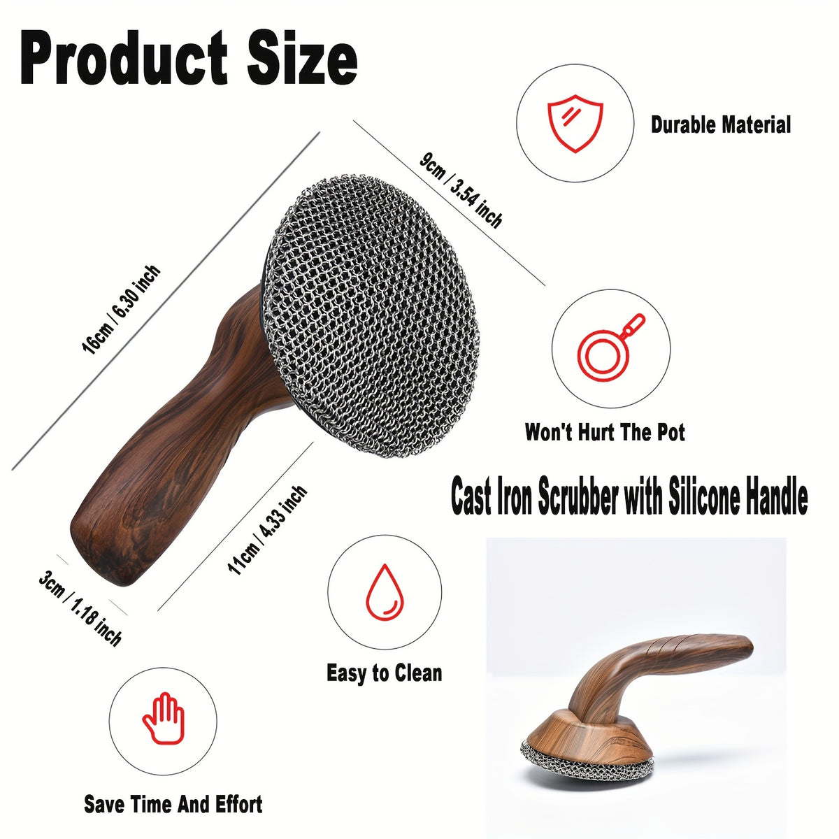 Chain Iron Scrubber Cast Iron Cleaner