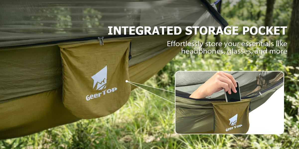 3-in-1 Outdoor Hammock | Double Sleep Rest Camping Hammock with Mosquito Net