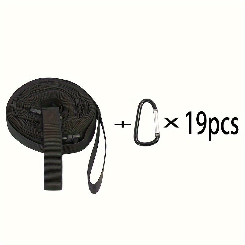 1 Set Canvas Storage Strap With 19pcs Buckles - Securely Holds Camping Gear