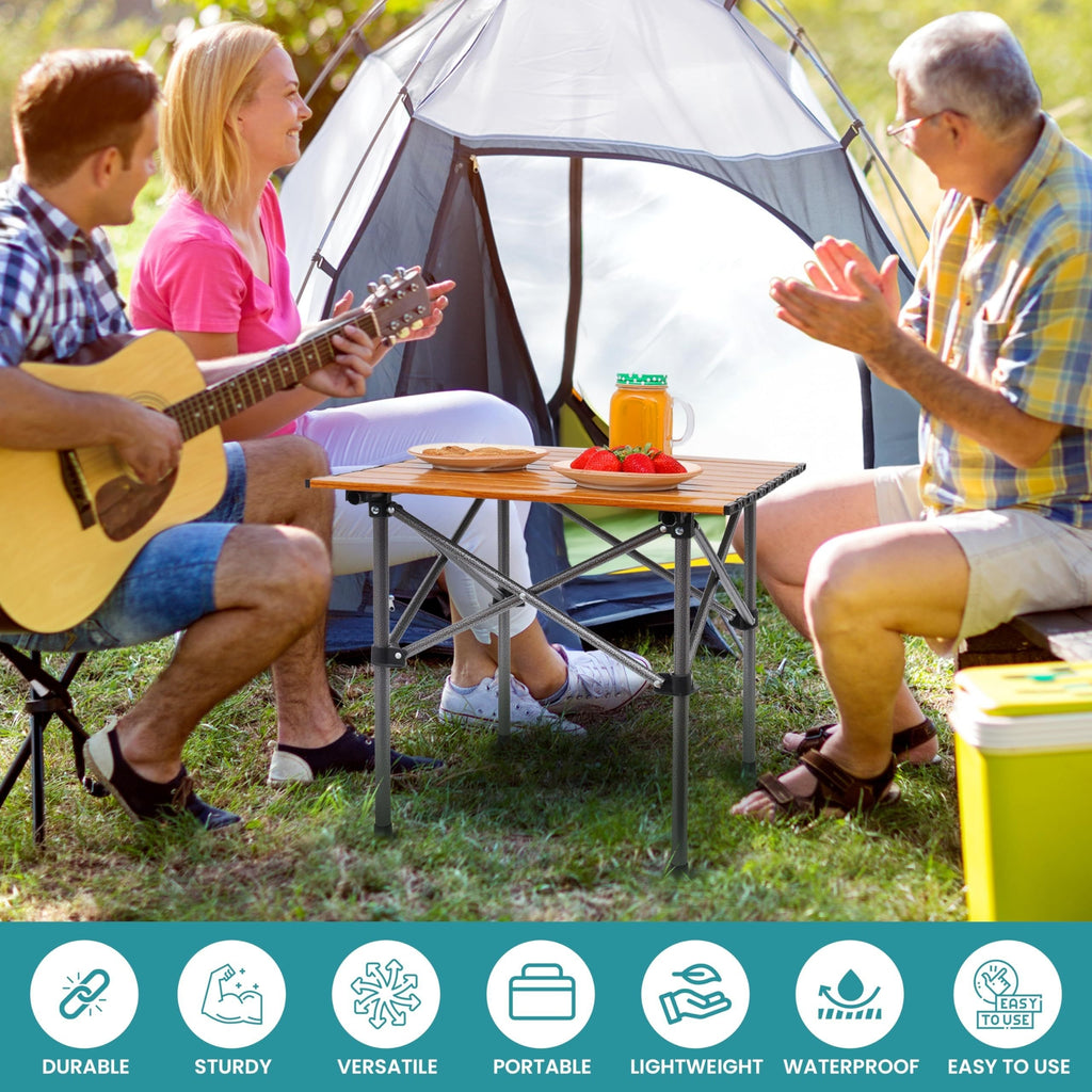 5pcs/Set, Black Camping Chair & Table Set