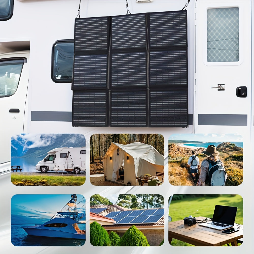 200W Portable Solar Panel with Adjustable Kickstands & Foldable Design