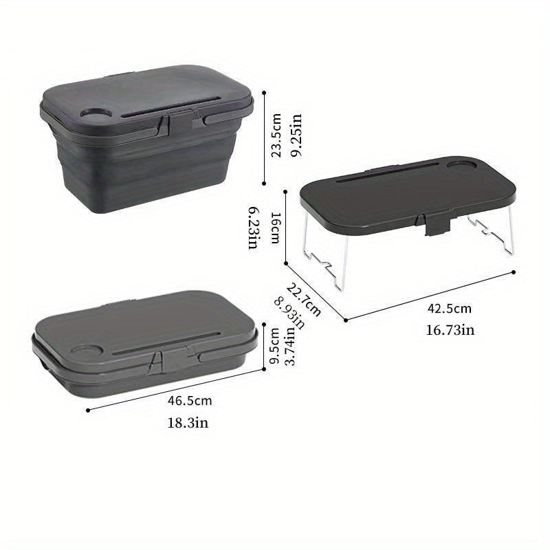 1pc, Heavy Duty Foldable Picnic Basket with Lid