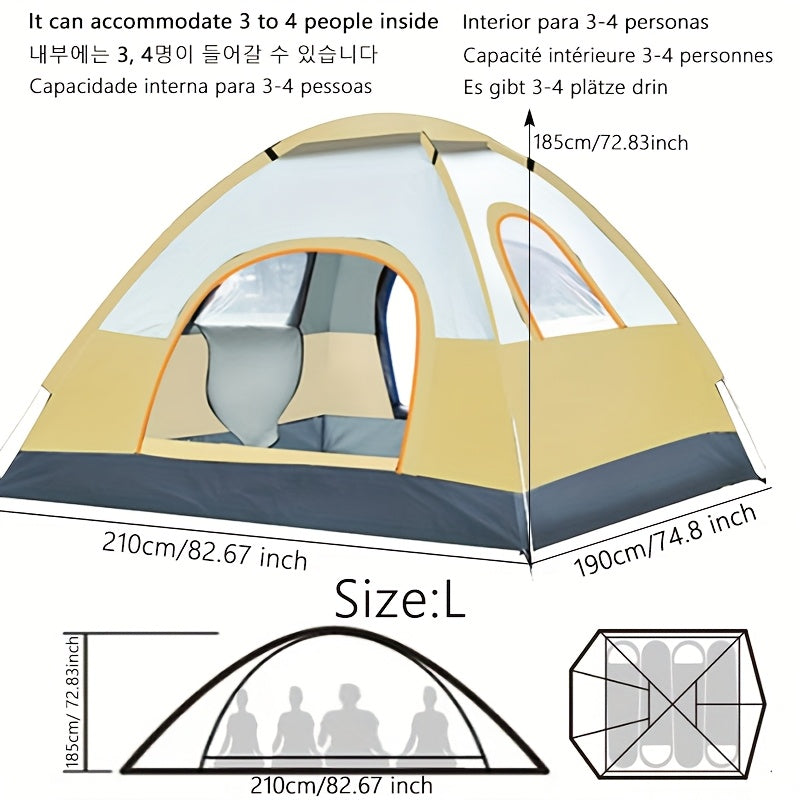 Fully Automatic Luxury Large Family Tent with Two Doors, Two Windows, One Skylight