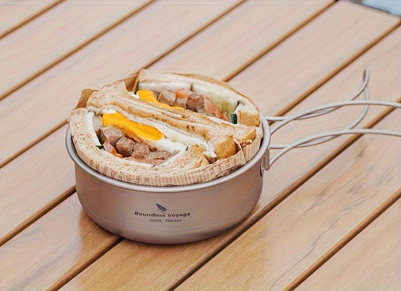 5pcs/set, Titanium Bowl And Pot Set, Foldable