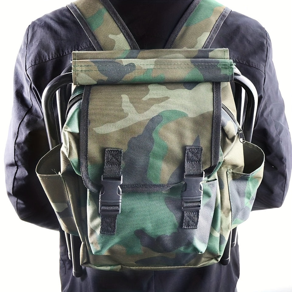 1pc Folding 2 in 1 Camping Chair Backpack