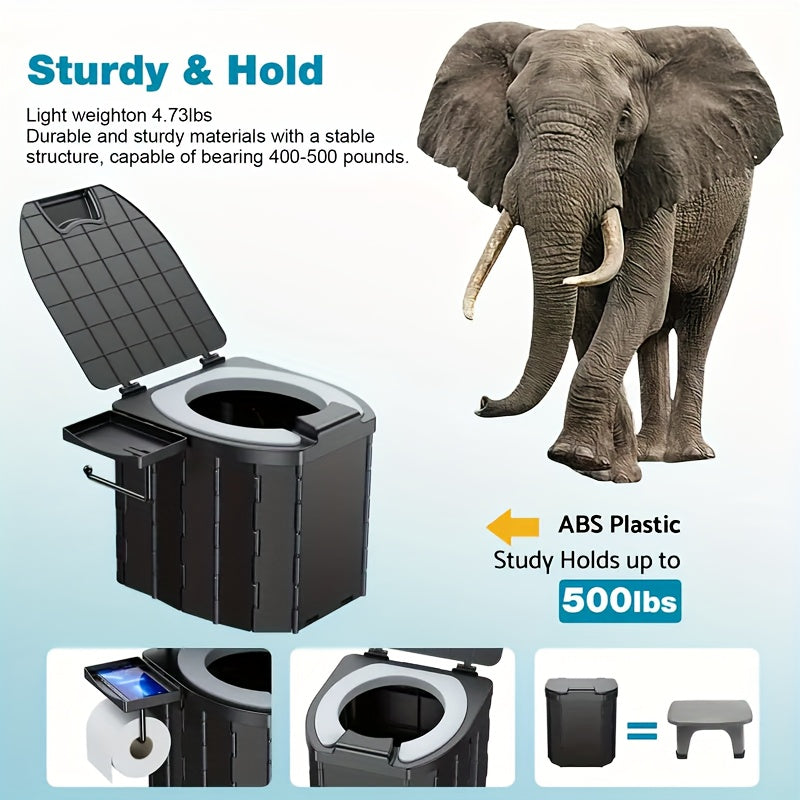 Portable Folding Toilet With PU Seat Cushion