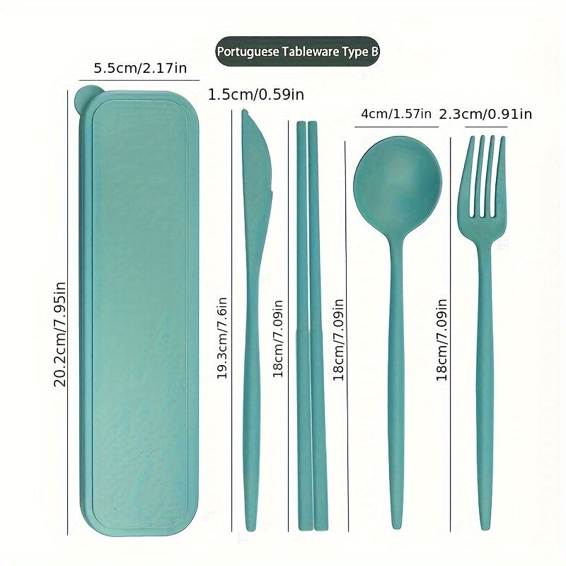 32PCS Durable Wheat Straw Cutlery Set -  Dishwasher & Microwave Safe